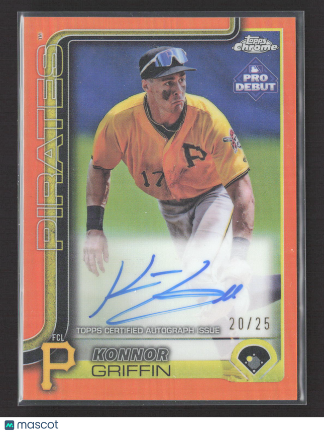 2025 Topps Chrome Pro Debut Konnor Griffin #PDC-32 Orange 20/25 Auto