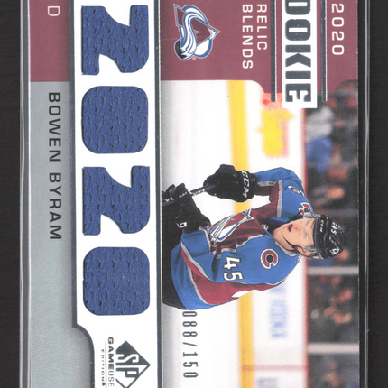 2021 Upper Deck SP Game Used Rookie Relic Blends Bowen Byram #RB-BB Jersey /150