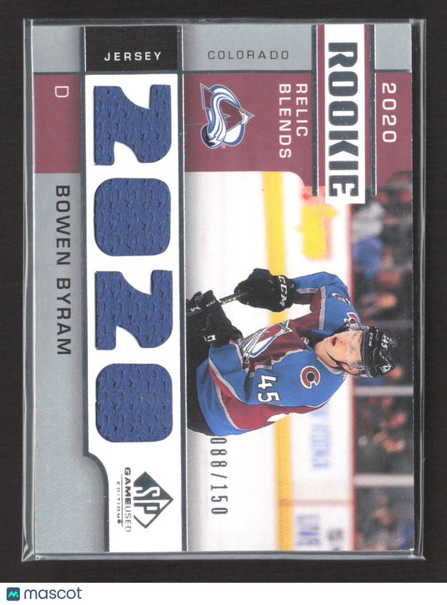 2021 Upper Deck SP Game Used Rookie Relic Blends Bowen Byram #RB-BB Jersey /150