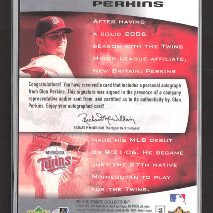 2007 Upper Deck Ultimate Collection Glen Perkins #119 293/299 Auto