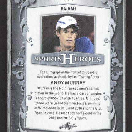 2017 Leaf Sports Heroes Andy Murray #BA-AM1 2/7 Auto