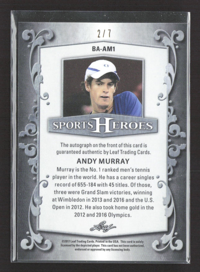 2017 Leaf Sports Heroes Andy Murray #BA-AM1 2/7 Auto