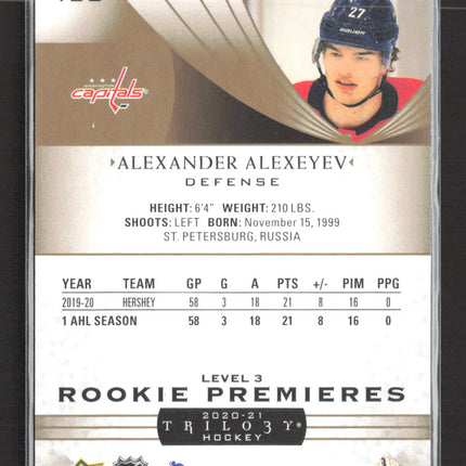 2020 Upper Deck Trilogy Rookie Premieres Level 3 Alexander Alexeyev #128