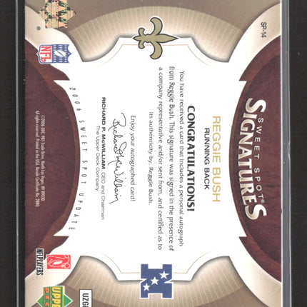 2006 Upper Deck Sweet Spot Spokesman Reggie Bush #SP-14 5/7 Auto