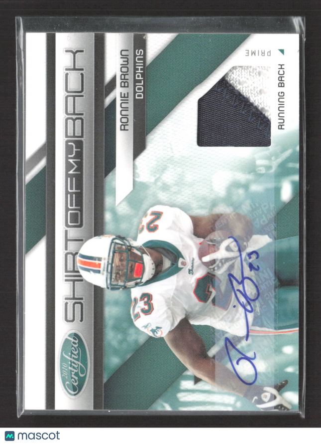 2010 Panini Certified Shirt Off My Back Prime Ronnie Brown #23 3/5 Patch Auto