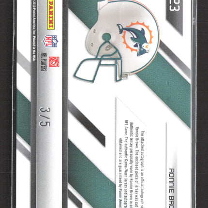 2010 Panini Certified Shirt Off My Back Prime Ronnie Brown #23 3/5 Patch Auto