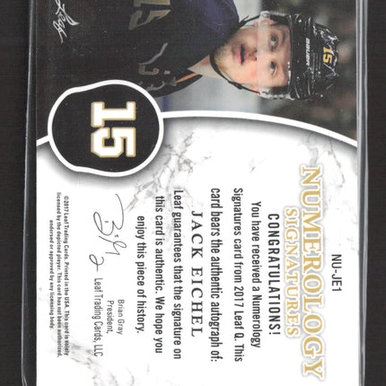 2017 Leaf Q Numerology Signatures Jack Eichel #NU-JE1 Authentic Autograph