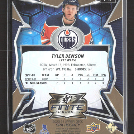 2021 Upper Deck SPx Finite Rookies Tyler Benson #F-14 /35