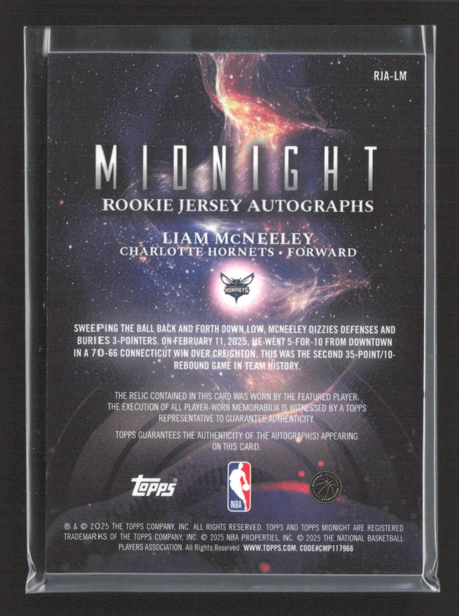 2025 Topps Midnight Liam McNeeley #RJA-LM Patch Auto Rc /20