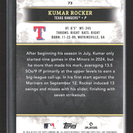 2025 Topps Tier 1 Kumar Rocker #73 17/50
