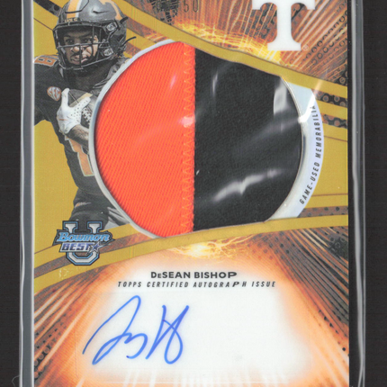 2025 Bowman University Best DeSean Bishop #JRA-DBI GU Patch Auto Gold /50