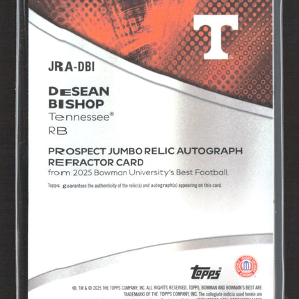2025 Bowman University Best DeSean Bishop #JRA-DBI GU Patch Auto Gold /50