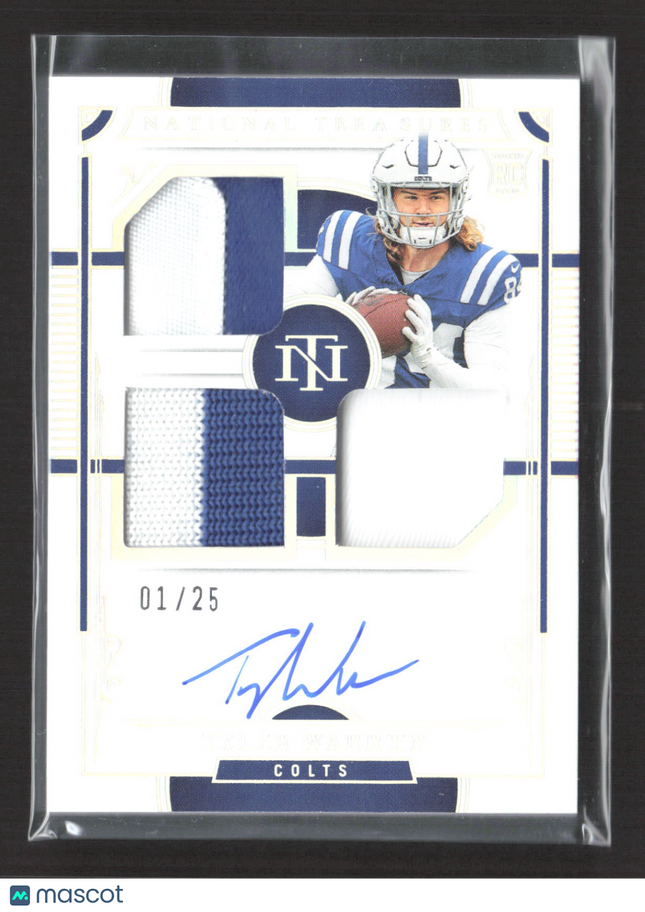 2026 Panini National Treasures Tyler Warren #RMS-TWN 01/25 Patch RC Auto