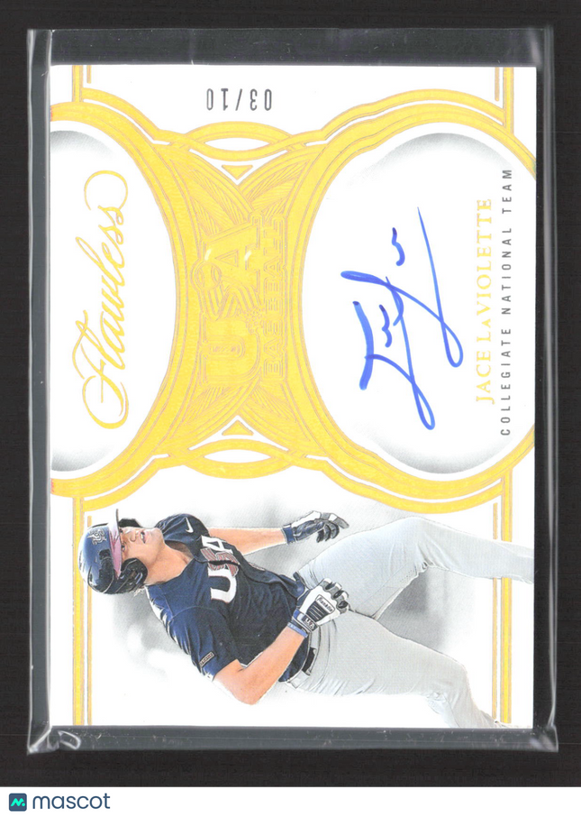 2025 Panini Flawless Baseball Jace LaViolette #USA-JL 03/10 Auto