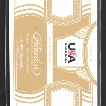2025 Panini Flawless Baseball Jace LaViolette #USA-JL 03/10 Auto