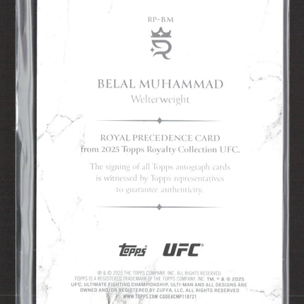 2025 Topps Royalty UFC Royal Precedence Belal Muhammad #RP-BM /49 Auto