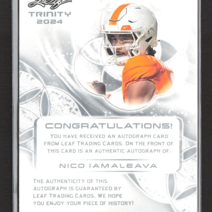 2024 Leaf Trinity Nico Iamaleava #BA-NI1 Green 1/1 Auto