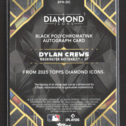 2025 Topps Diamond Icons Dylan Crews #BPA-DC Black Polychromatink RC 11/15 Auto