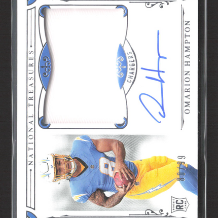 2025 Panini National Treasures Omarion Hampton #160 Patch RC Auto /99