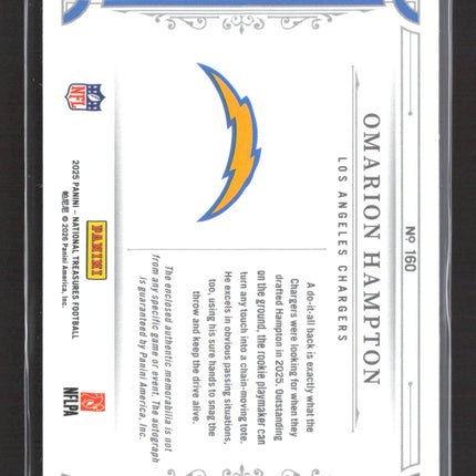 2025 Panini National Treasures Omarion Hampton #160 Patch RC Auto /99