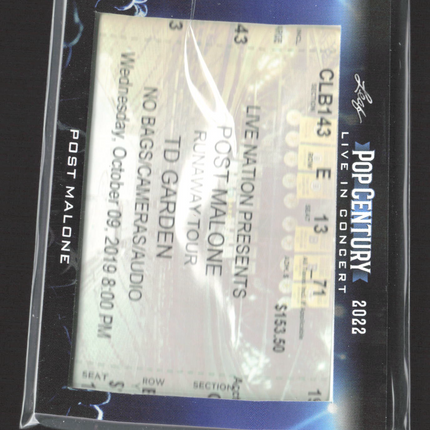2022 Leaf Pop Century Live in Concert Post Malone Concert Ticket #LIC-180