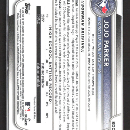 2025 Bowman Chrome JoJo Parker #BDC-8