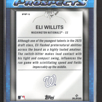 2025 Bowman Chrome Prized Prospects Eli Willits #PP-1
