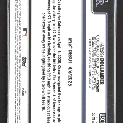 2025 Topps Chrome Update Chase Dollander #USC175 X-Fractor RC