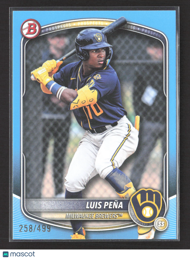 2025 Topps Bowman Draft Luis Peña #BD-105 Sky Blue 4/13.