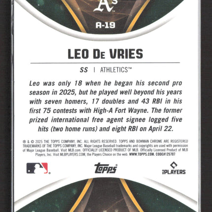 2025 Bowman Chrome Axis Leo De Vries #A-19