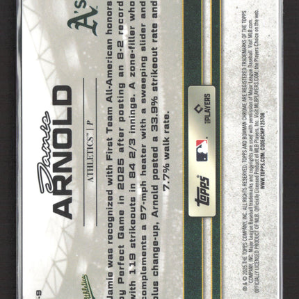 2025 Bowman Chrome Draft Jamie Arnold #BDN-9 2/3