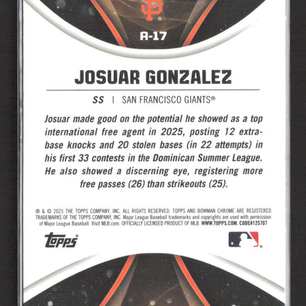 2025 Bowman Chrome Axis Josuar Gonzalez #A-17