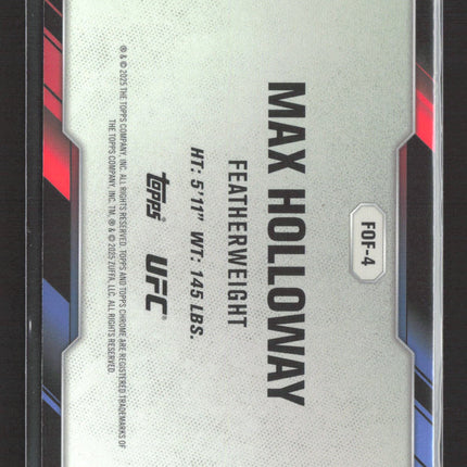 2025 Topps Chrome UFC Fists of Fury Max Holloway #FOF-4