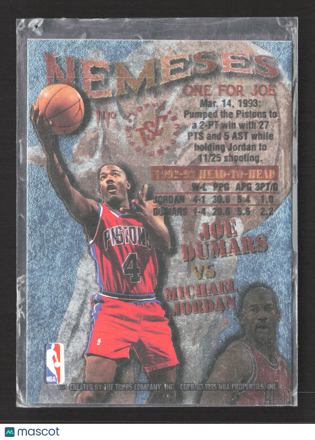 1993 Topps Stadium Club Nemeses Michael Jordan Joe Dumars #N10
