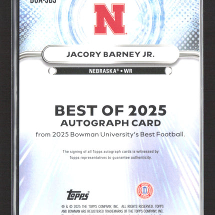 2025 Bowman University Best Football Jacory Barney Jr. #BOA-JBJ
