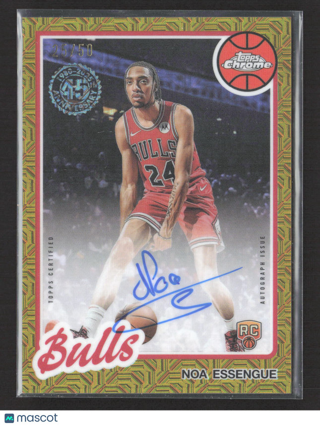 2025 Topps Chrome Noa Essengue #80CR2-NE Gold Mojo Refractor Auto /50 RC