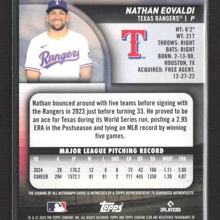 2025 Topps Stadium Club Nathan Eovaldi #SCBA-NE Topps Certified Autograph Issue
