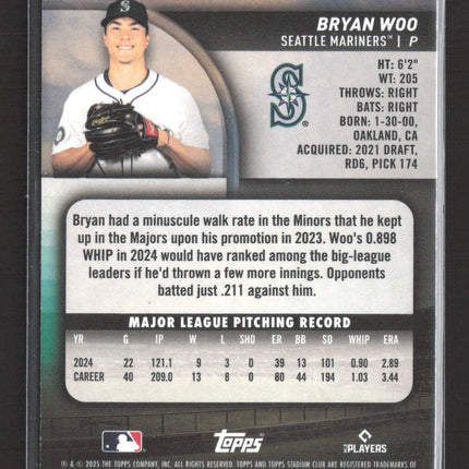2025 Topps Stadium Club Bryan Woo #197 Green 138/199
