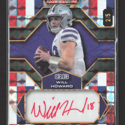 2024 Wild Card Auto Mania American FB Will Howard #AMAH-WH RWB Mosaic Auto 2/5