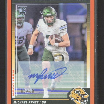2024 Panini Score Football Michael Pratt #379 First Down 06/10 RC