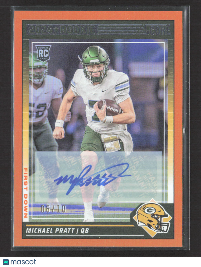 2024 Panini Score Football Michael Pratt #379 First Down 06/10 RC