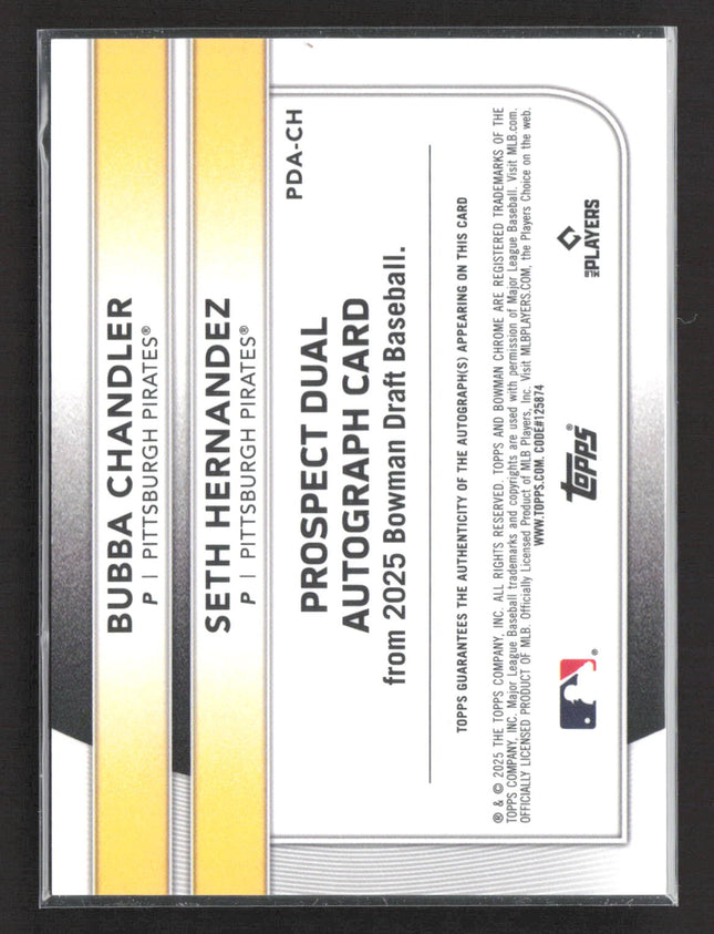 2025 Bowman Draft Chrome Dual Auto Bubba Chandler Seth Hernandez #PDA-CH /99