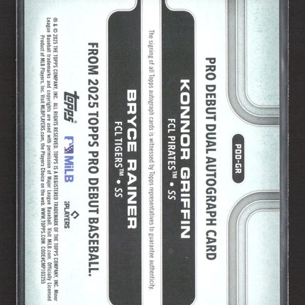 2025 Topps Pro Debut Bryce Rainer Konnor Griffin #PDD-GR Auto /25