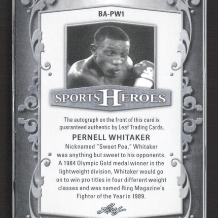 2017 Leaf Sports Heroes Pernell Whitaker #BA-PW1 Auto /3