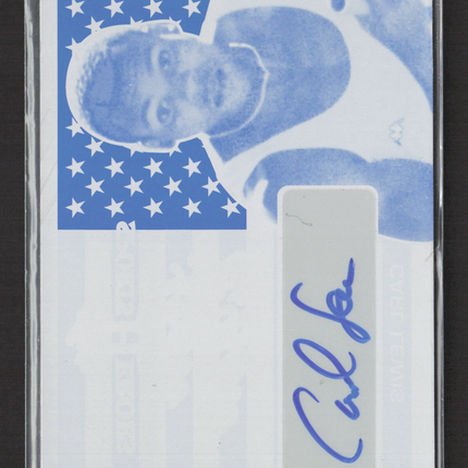 2017 Leaf Metal Sports Heroes Carl Lewis #SB-CL1 Cyan Printing Plate 1/1 Auto