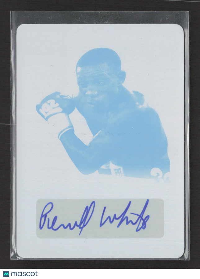 2017 Leaf Metal Sports Heroes Pernell Whitaker Cyan Printing Plate 1/1 Auto