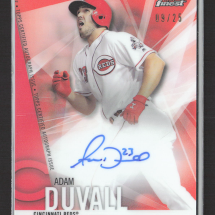 2017 Topps Finest Adam Duvall #FA-AD Auto Orange Refractor 09/25