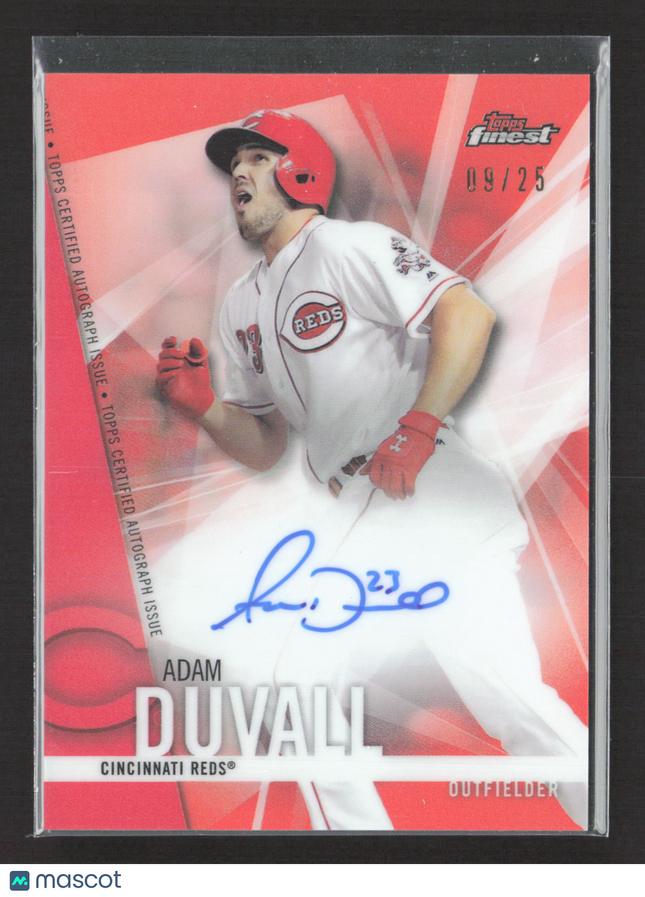 2017 Topps Finest Adam Duvall #FA-AD Auto Orange Refractor 09/25