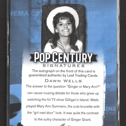 2017 Leaf Pop Century Signatures Dawn Wells Signature #BA-DW1 Auto