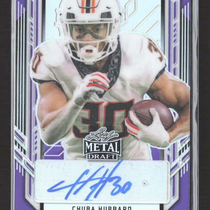 2021 Leaf Metal Draft Chuba Hubbard #PA-CH1 Purple Autograph 20/25